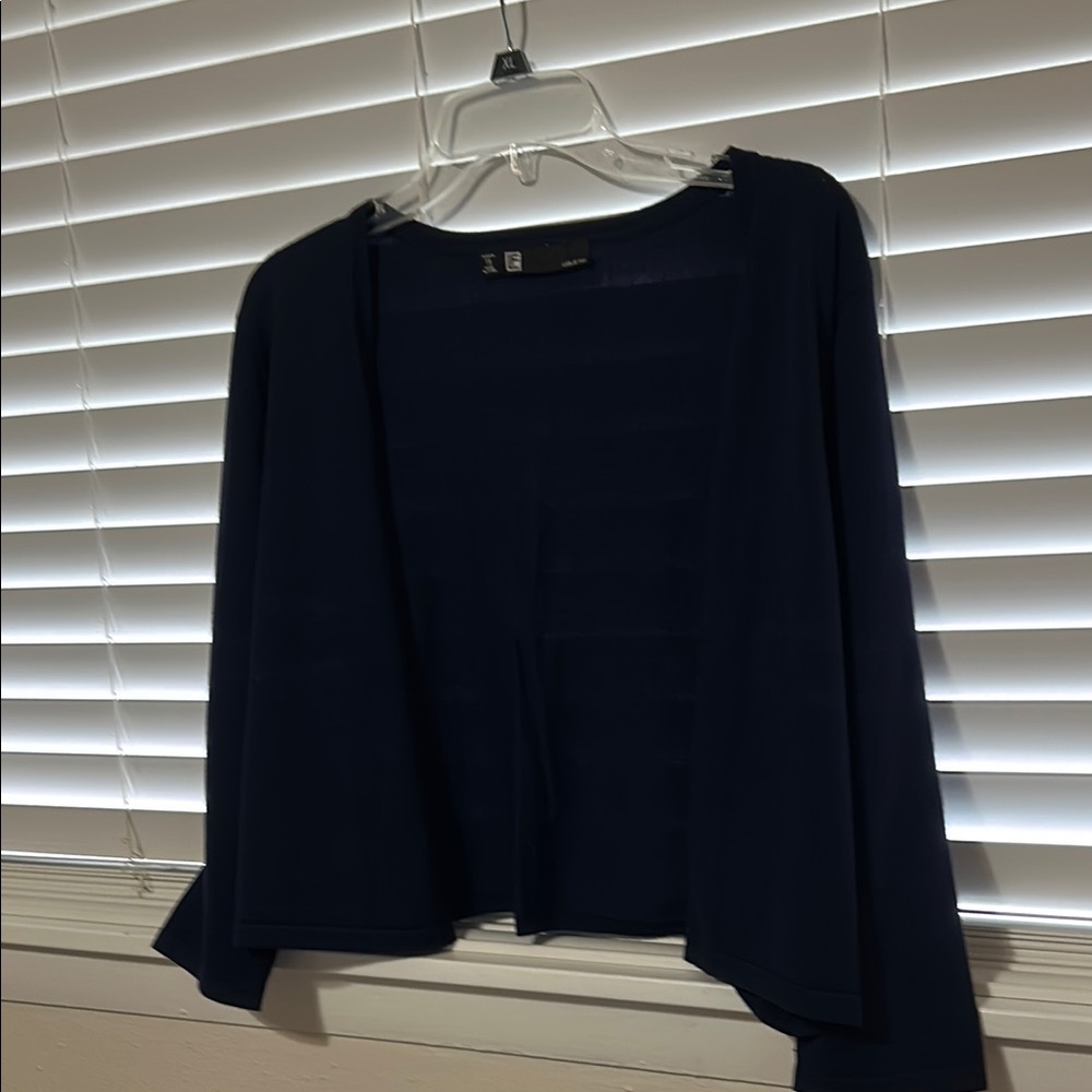 Navy Open Front Cardigan